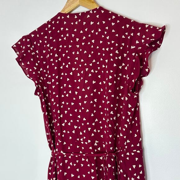 Rails Koreen Hearts Wrap Dress Womans Small Red Feminine Romantic - Picture 5 of 9